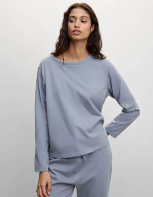 Rounded neck cotton t-shirt