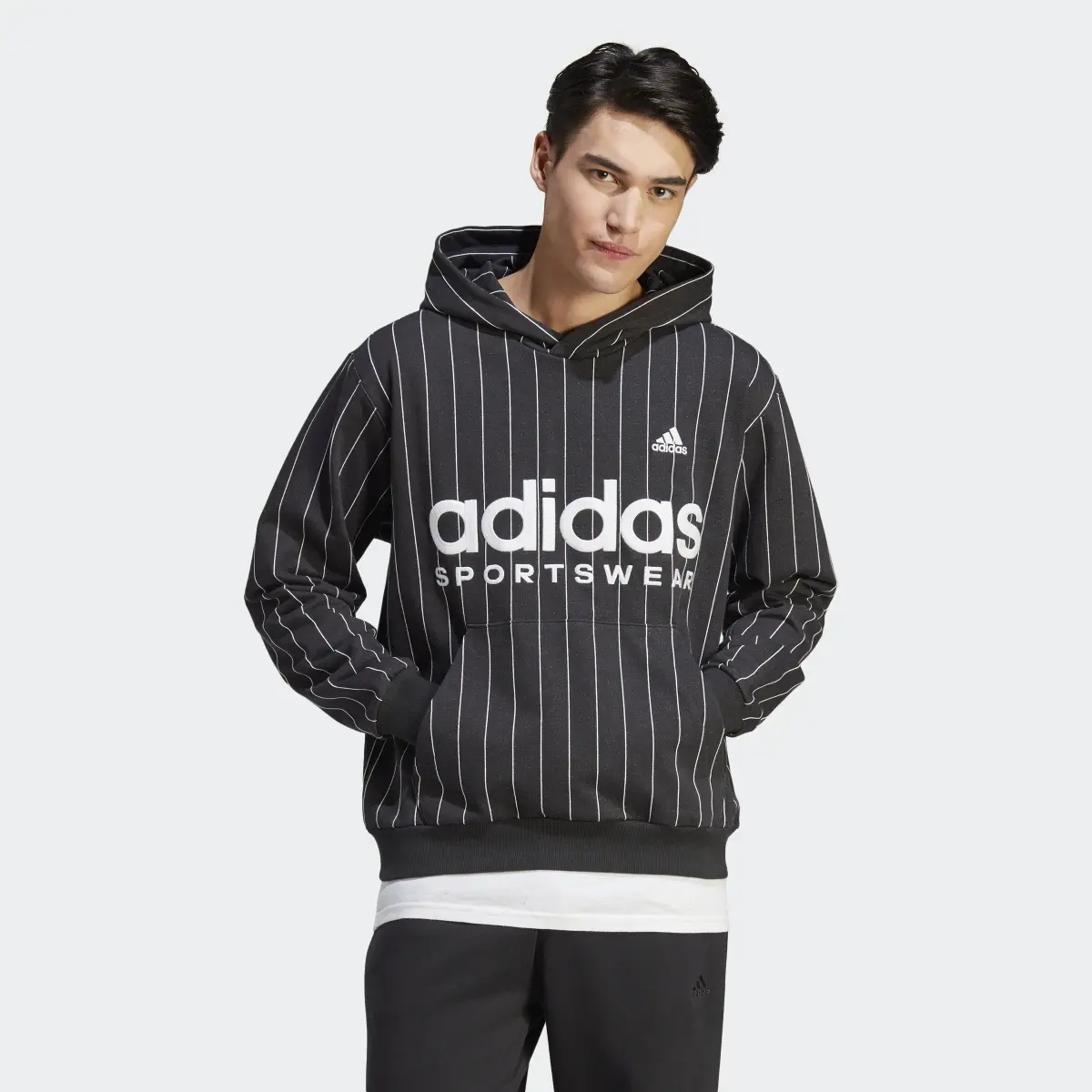 Adidas Felpa con cappuccio Pinstripe Fleece. 2