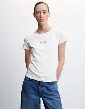 Mango T-shirt logo en coton