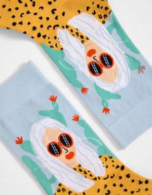 Blonde Art Soket Çorap Desenli