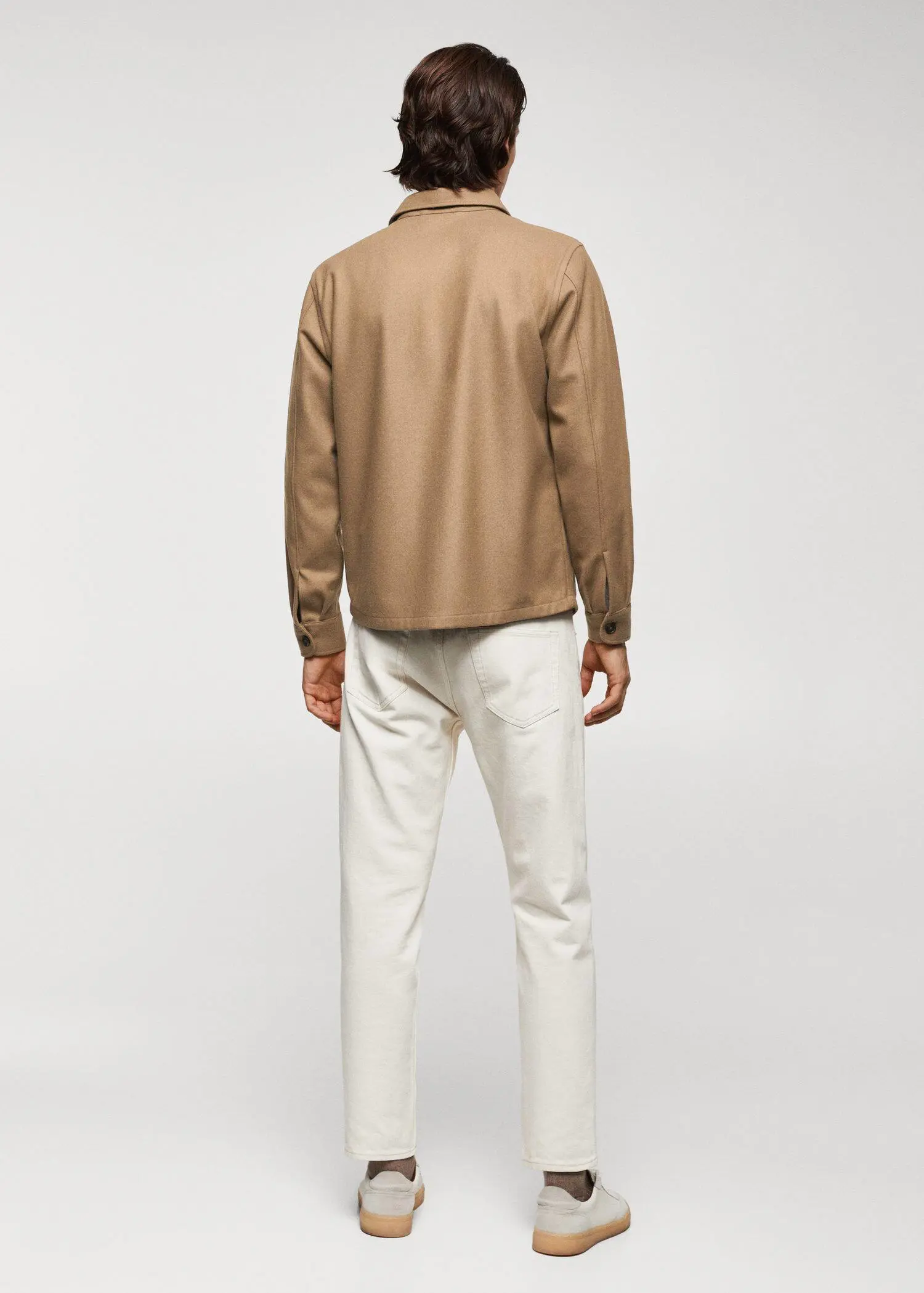 Mango Wool overshirt with pockets. 3