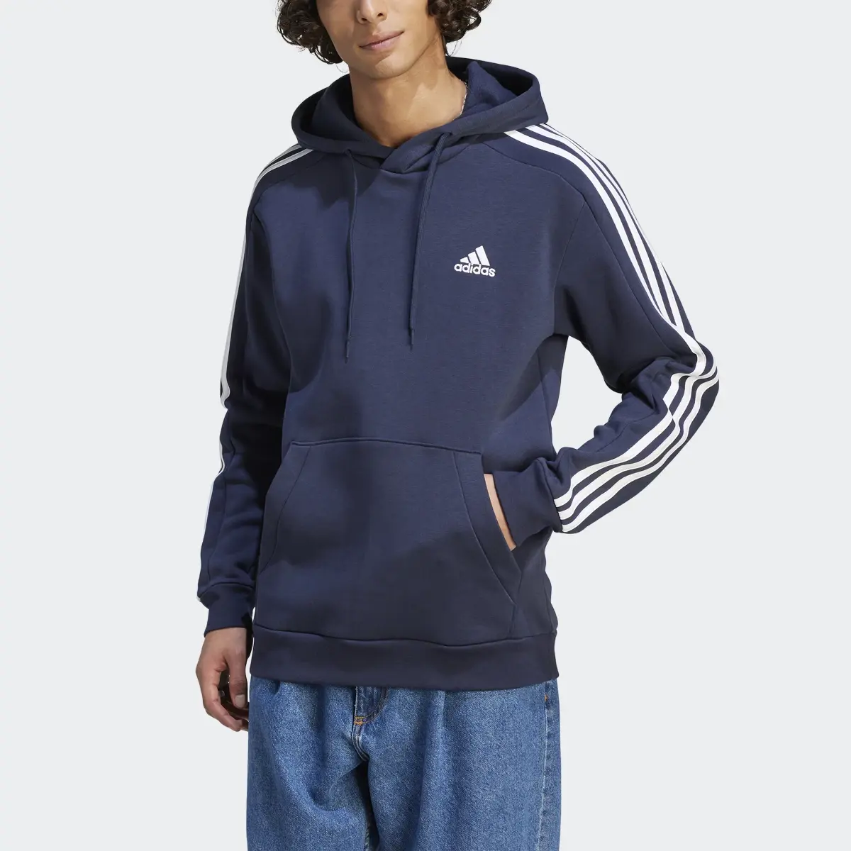 Adidas Camisola com Capuz em Fleece 3-Stripes Essentials. 1