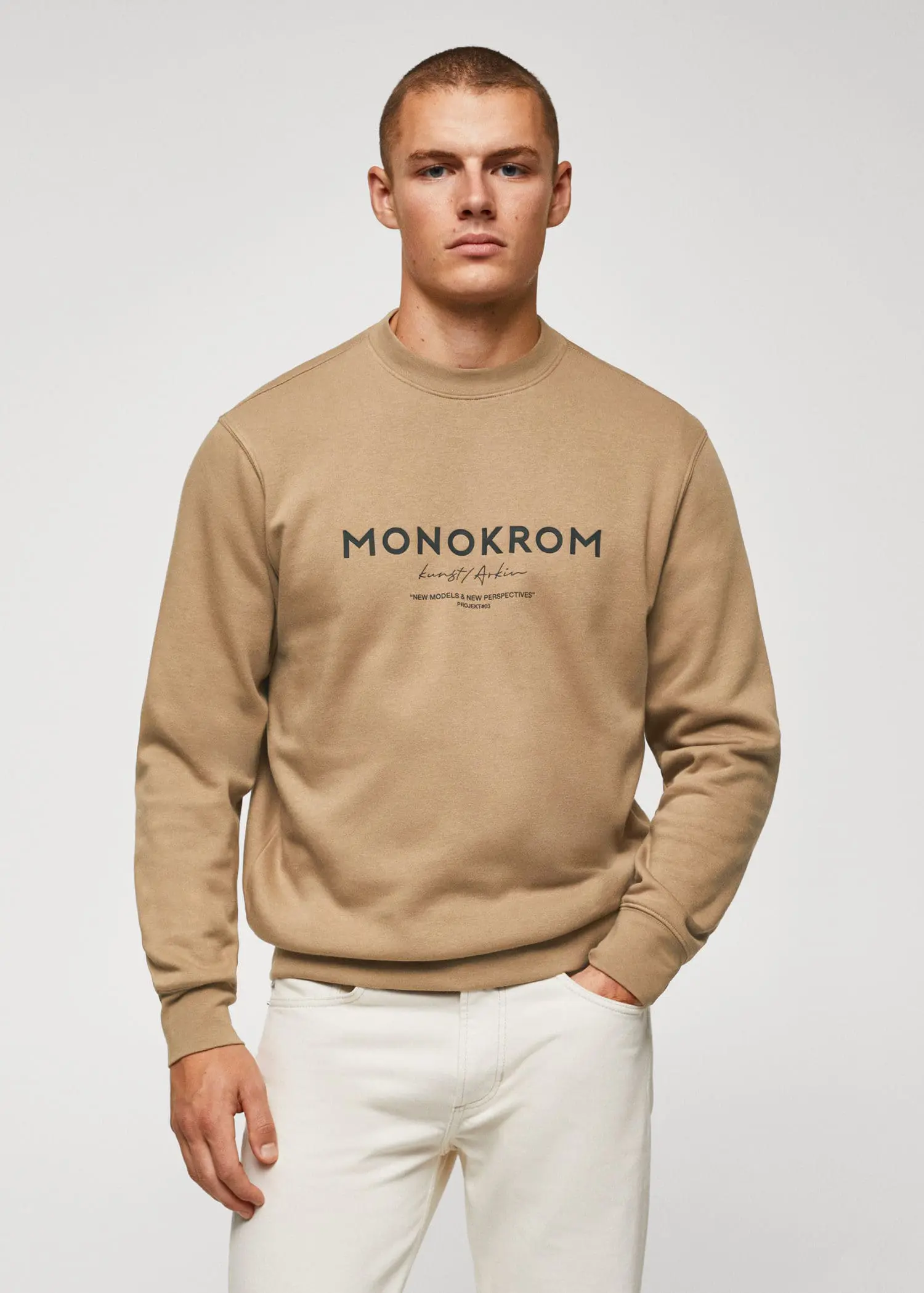 Mango Baumwoll-Sweatshirt mit Schriftzug. 2