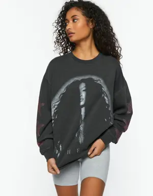 Forever 21 H.E.R. Graphic Pullover Charcoal/Multi