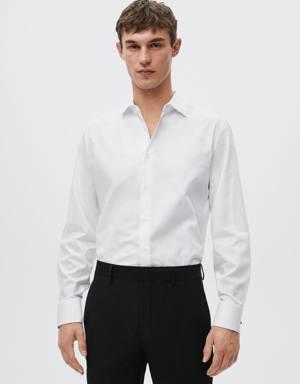 Slim fit cotton suit shirt