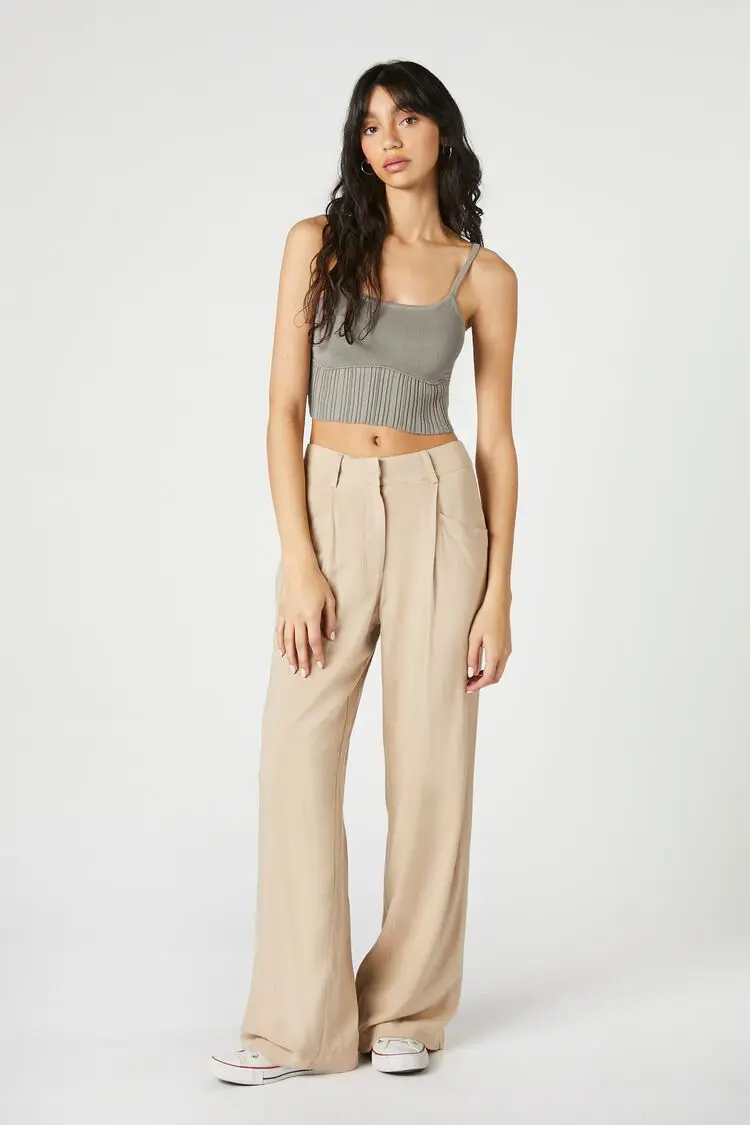 Forever 21 Forever 21 Wide Leg Pocket Pants Natural. 1