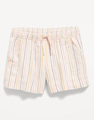 Striped Linen-Blend Drawstring Shorts for Girls multi