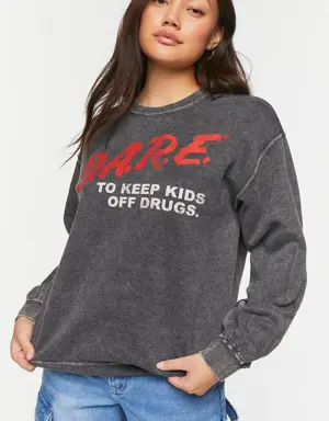 Forever 21 D.A.R.E. Graphic Pullover Black