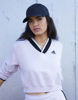 Adidas Cropped V-Neck Sweatshirt