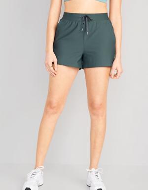 High-Waisted PowerSoft Shorts for Women -- 3-inch inseam green
