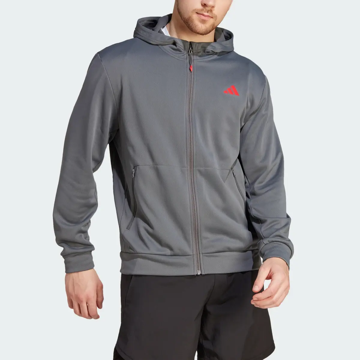 Adidas Train Essentials Seasonal Training Full-Zip Hoodie. 1