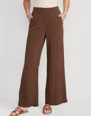 High-Waisted Playa Soft-Spun Wide-Leg Pants for Women brown