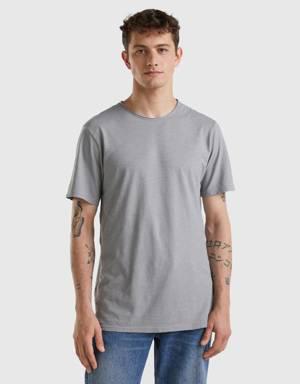 gray t-shirt in slub cotton