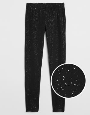 Kids Sparkle Leggings in Stretch Jersey black