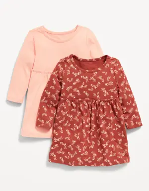 Old Navy 2-Pack Printed Long-Sleeve Jersey Dress for Baby brown
