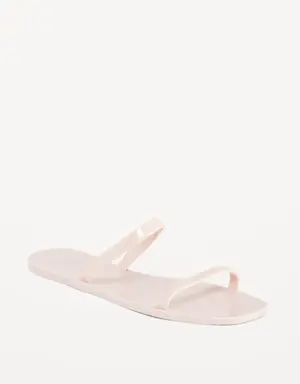 Shiny-Jelly Slide Sandals for Women pink
