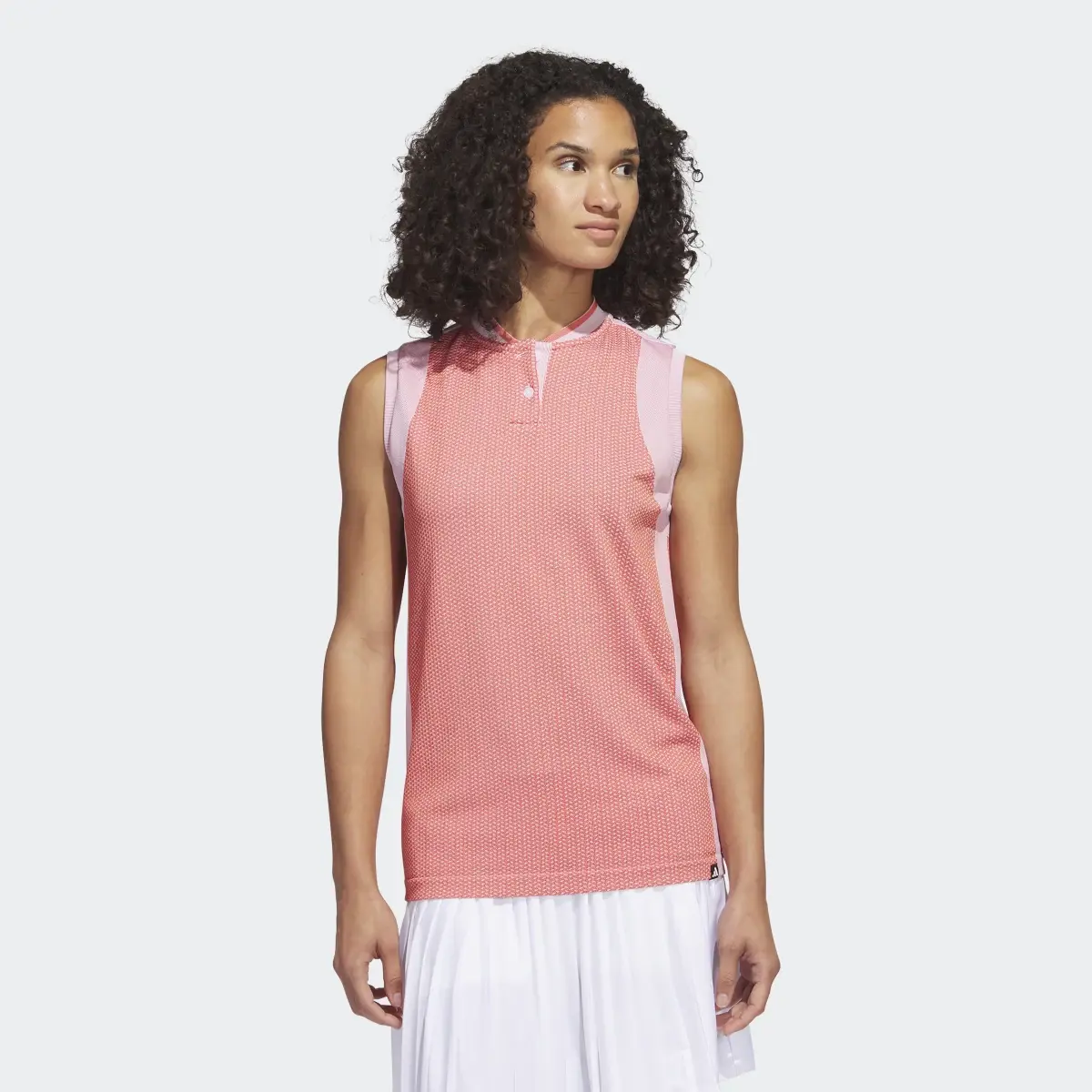 Adidas Ultimate365 Tour Sleeveless Primeknit Golf Polo Shirt. 2