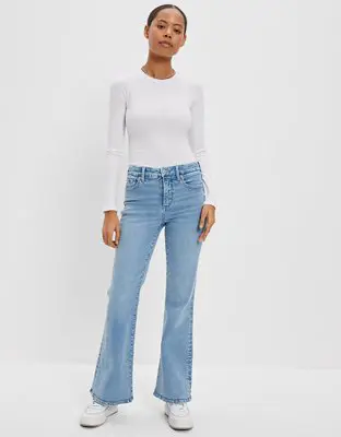 American Eagle Luxe Super High-Waisted Flare Jean. 1