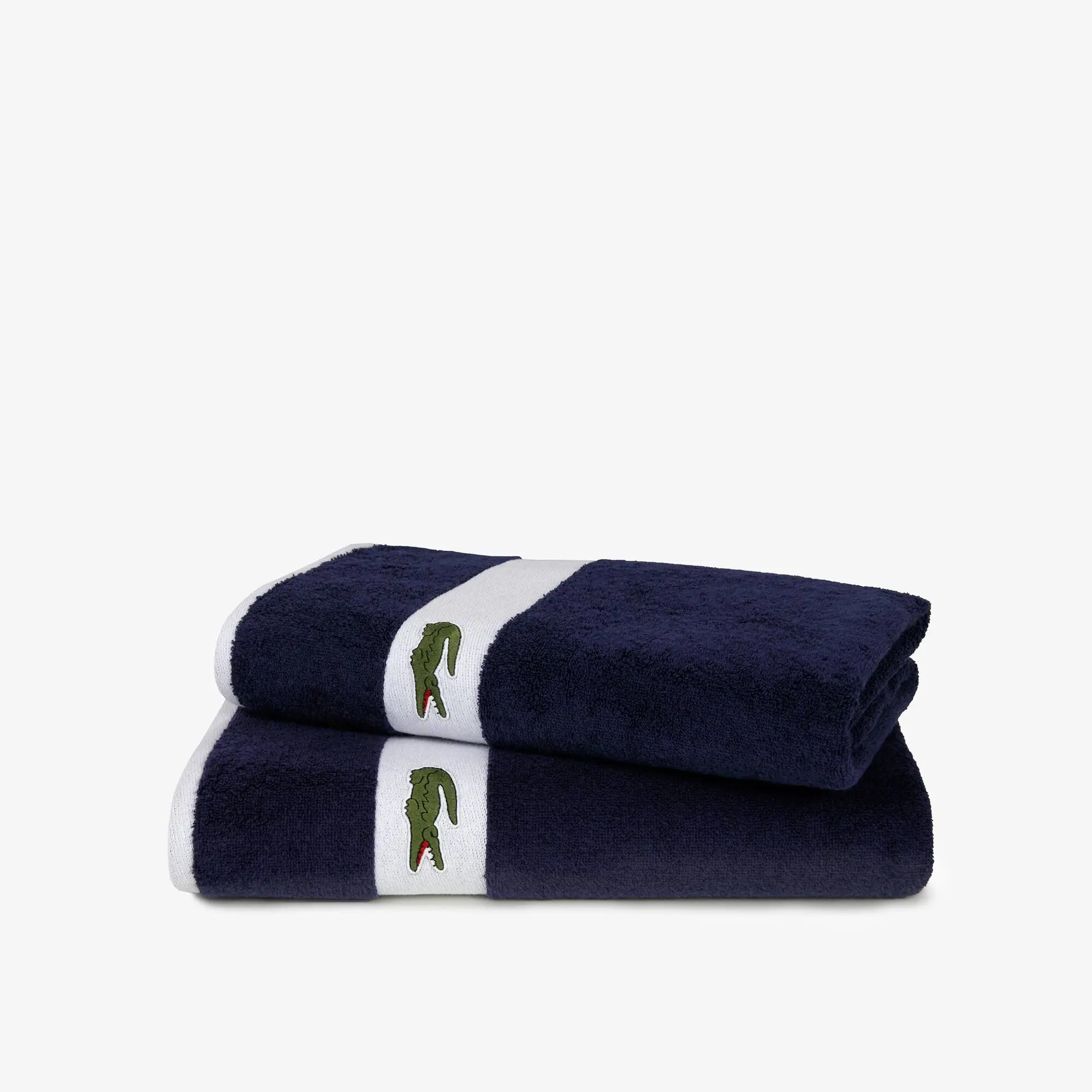 Lacoste Contrast Band Cotton L Casual Towel. 1