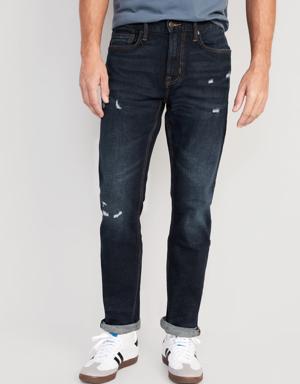 Relaxed Slim Taper Built-In Flex Rip & Repair Jeans for Men blue