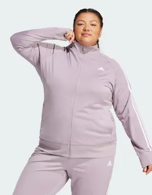 Essentials Warm-Up Tricot Slim 3-Stripes Track Jacket (Plus Size)