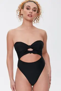 Forever 21 Forever 21 Bow Cutout One Piece Swimsuit Black. 2