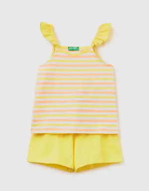 striped tank top and shorts set