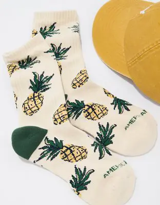 American Eagle Pineapple Crew Socks. 2