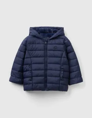 padded jacket with rouches