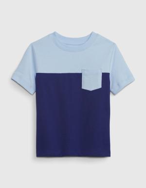 Gap Toddler Colorblock Pocket T-Shirt blue