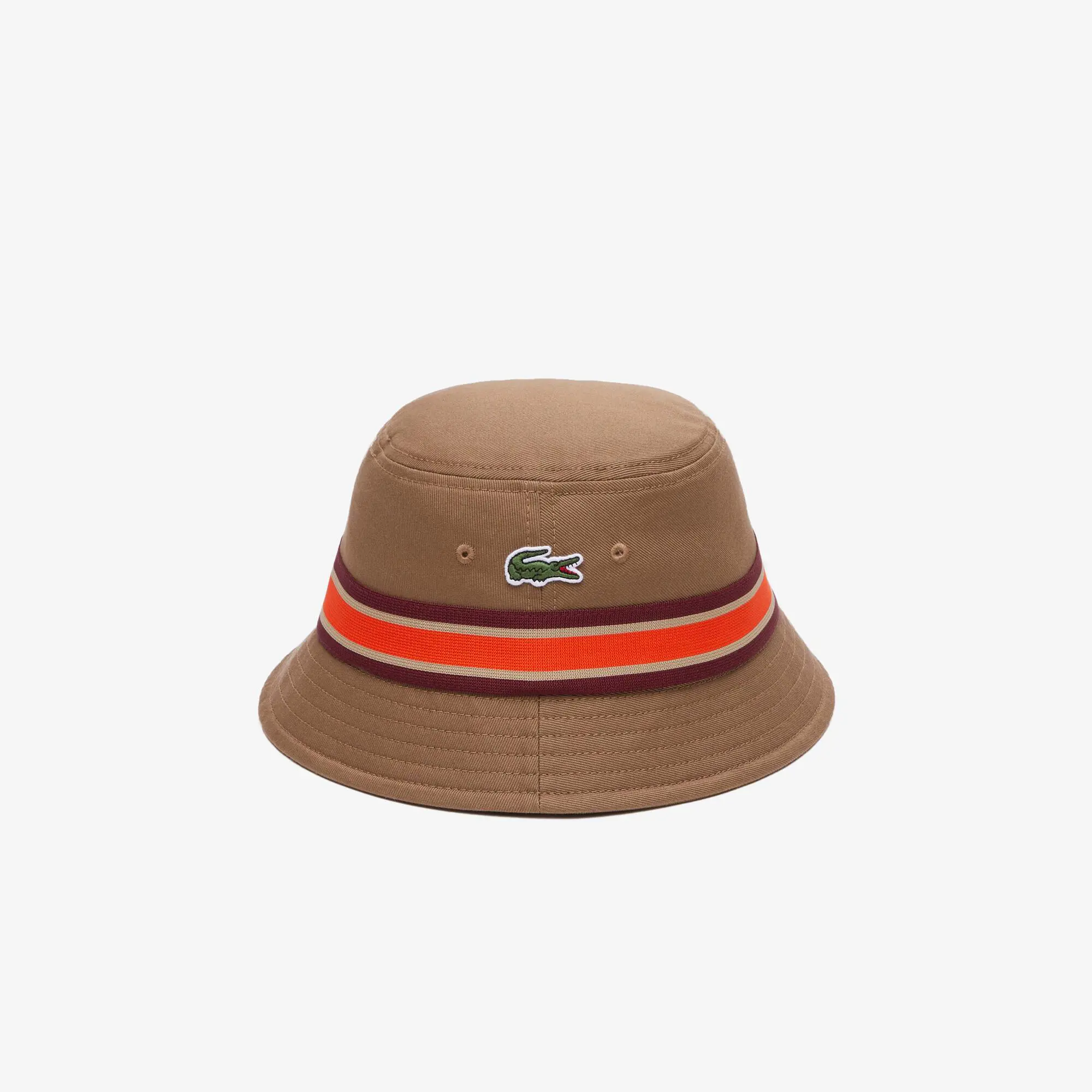 Lacoste Cotton Gabardine Contrast Stripe Bucket Hat. 1