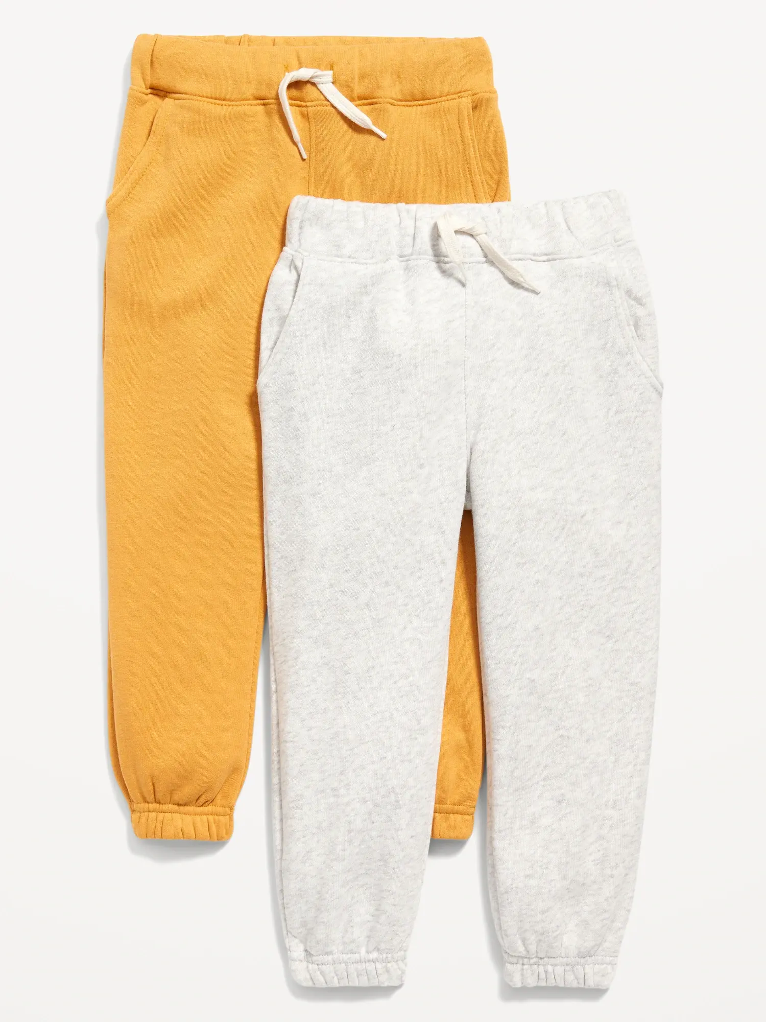 Old Navy Unisex 2-Pack Functional Drawstring Jogger Sweatpants for Toddler yellow. 1