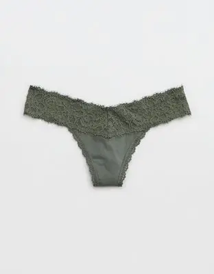 American Eagle Superchill Cotton Eyelash Lace Thong Underwear