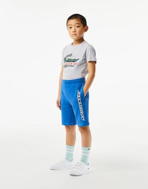 Boys’ Lacoste Organic Cotton Contrast Branding Shorts