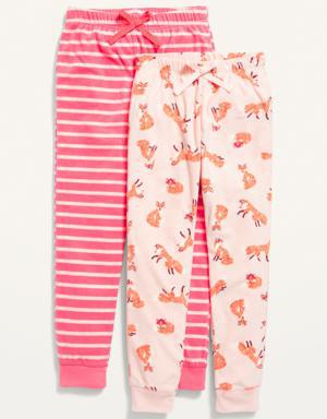 Old Navy Printed Micro Fleece Pajama Jogger Pants 2-Pack for Girls multi