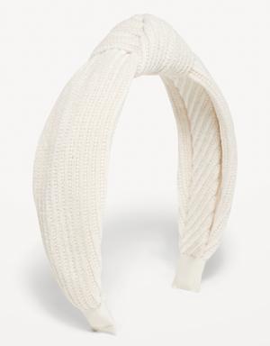 Fabric-Covered Headband for Girls white