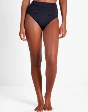 Shirred High-waist Bikini Bottom