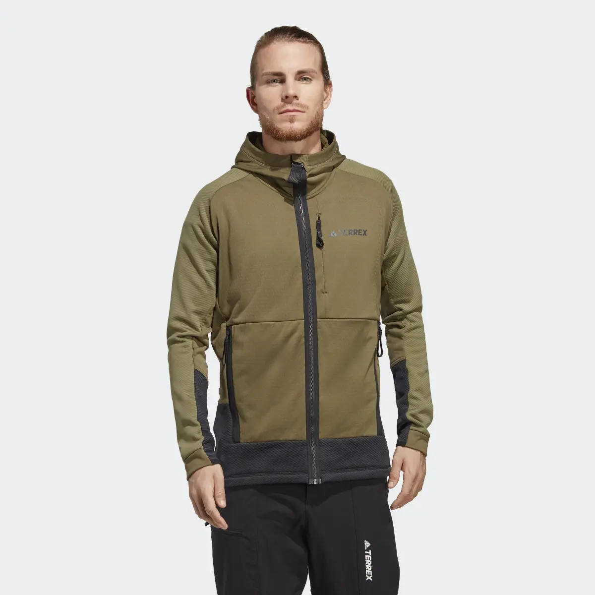 Adidas Terrex Tech Flooce Hooded Hiking Fleece Jacket. 2