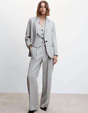 Herringbone linen suit waistcoat