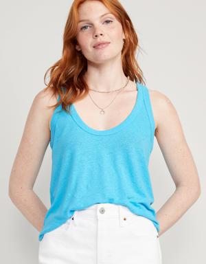 EveryWear Linen-Blend Tank Top for Women blue