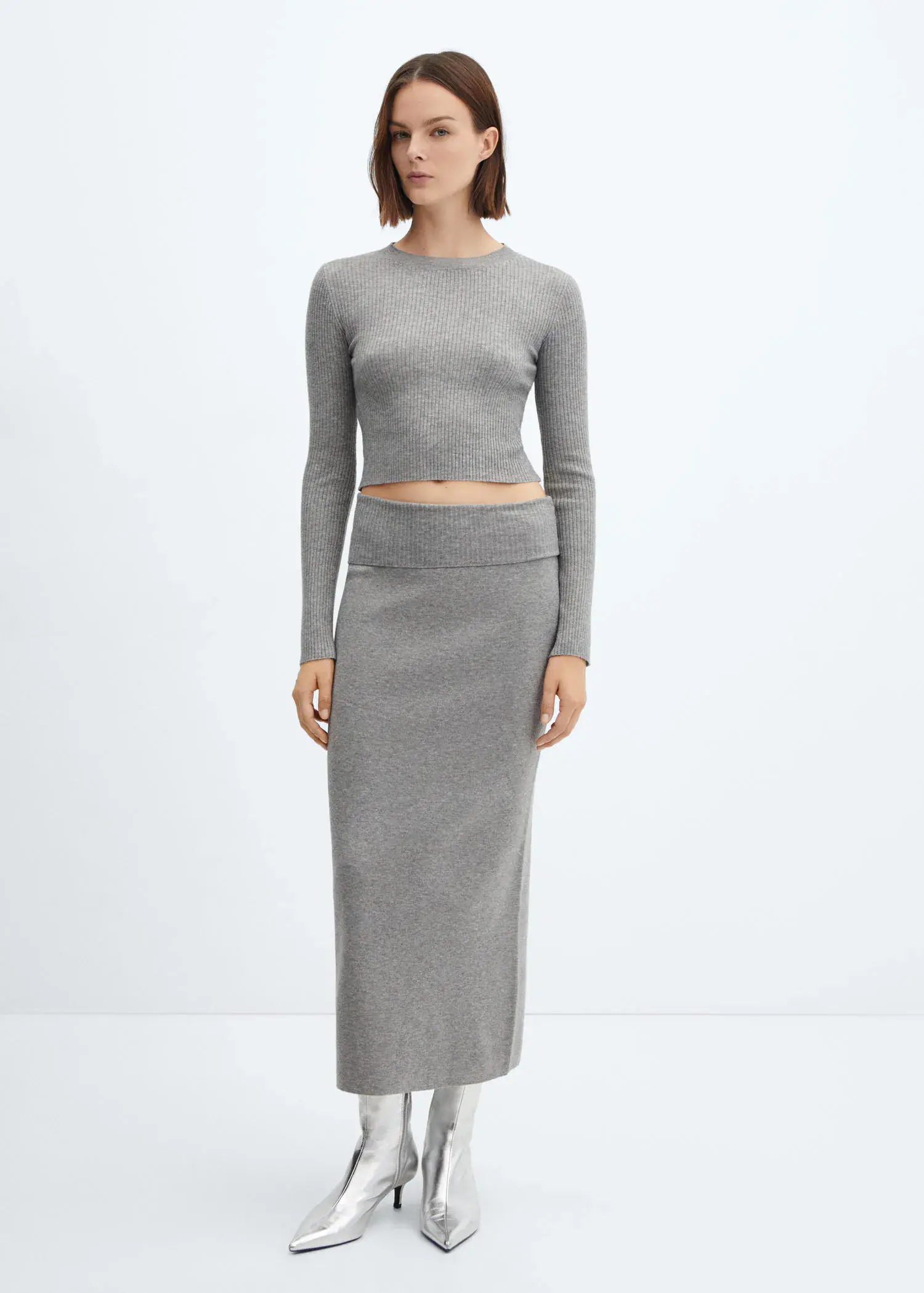Mango Long knitted skirt. 1