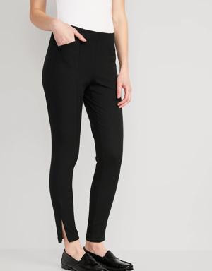 High-Waisted Pull-On Pixie Skinny Ankle Pants black