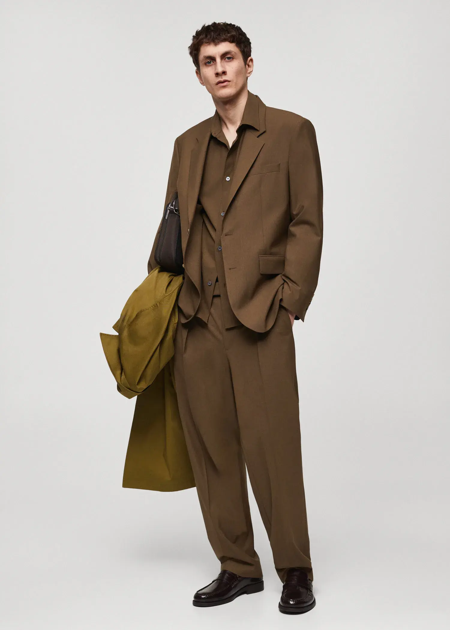 Mango Relaxed fit suit pants with darts. 3