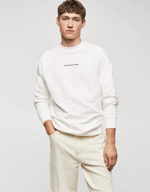 Cotton-blend printed sweatshirt