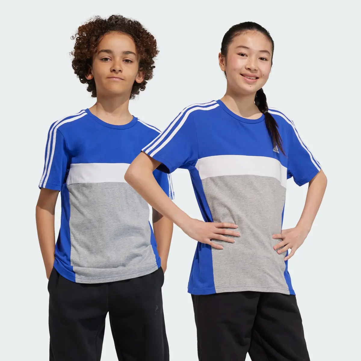 Adidas Tiberio 3-Streifen Colorblock Cotton Kids T-Shirt. 1