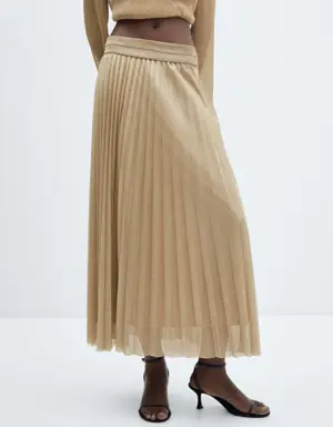 Pleated lurex skirt