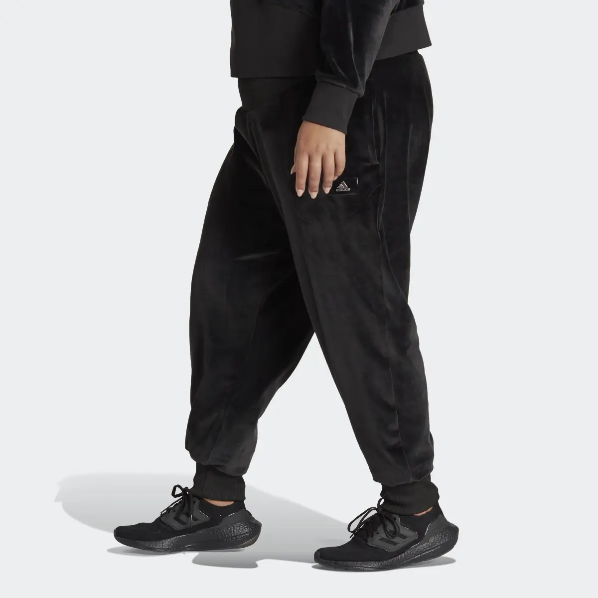 Adidas Holidayz Cozy Velour Joggers (Plus Size). 2