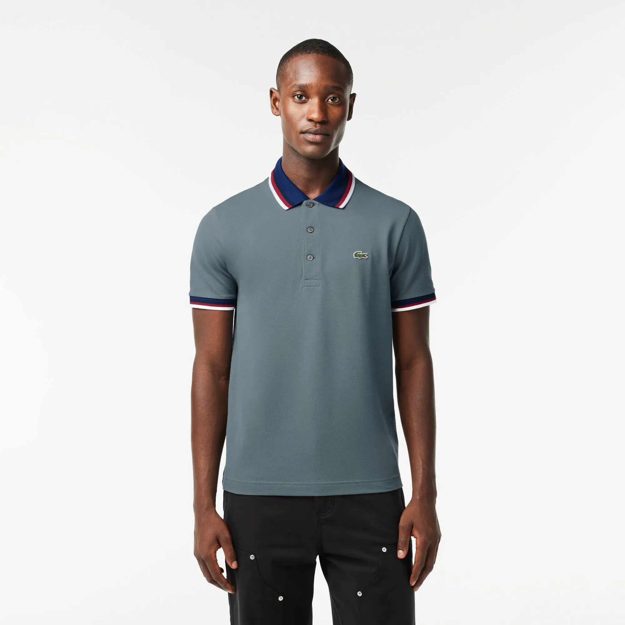 Lacoste Regular Fit Stretch Cotton Piqué Contrast Collar Polo Shirt. 1