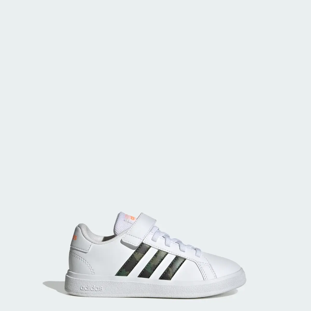 Adidas Grand Court Lifestyle Court Elastic Lace and Top Strap Shoes. 1