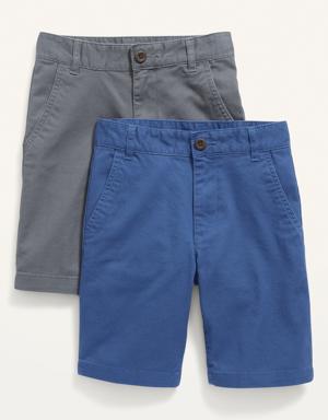 Built-In Flex Straight Twill Shorts 2-Pack for Boys (At Knee) gray